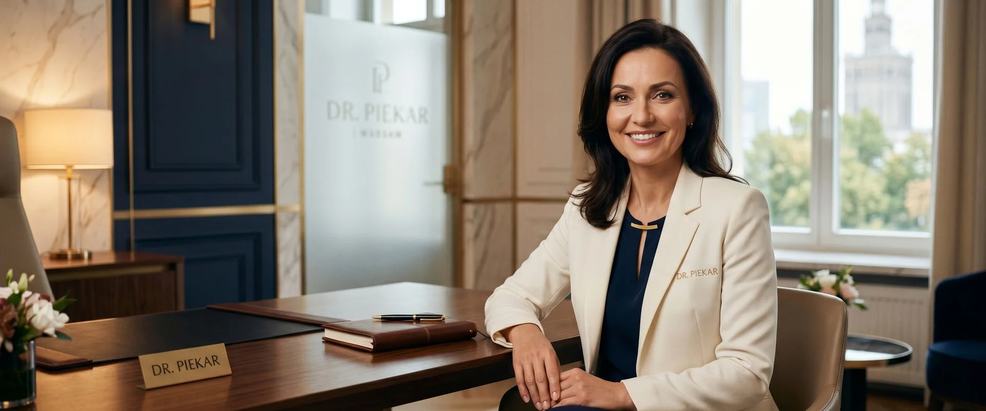 Wnętrze Kliniki Dr. Piekar — tło finalnego CTA