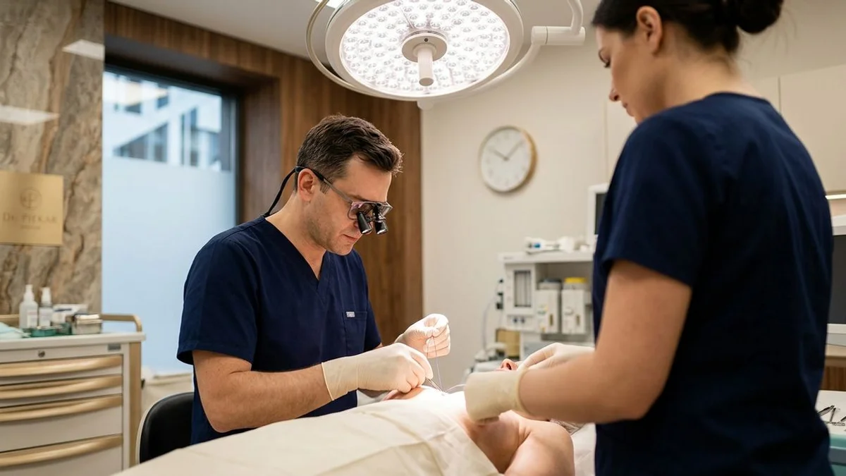 Zabieg mastopeksji z implantami w bloku operacyjnym Kliniki Dr. Piekar