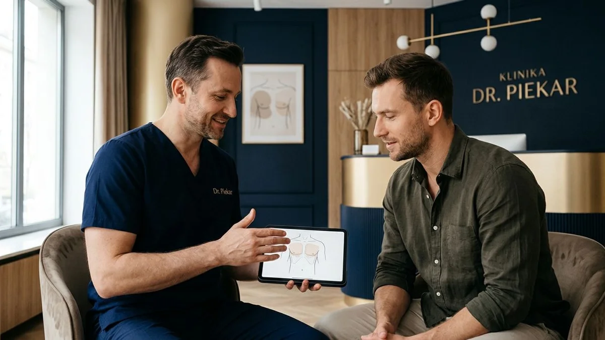 VASER liposukcja klatki piersiowej — precyzyjne modelowanie sylwetki w Klinice Dr. Piekar